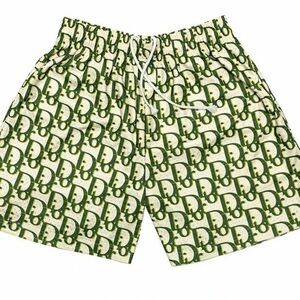 Bravest Studios x Dior Oblique Logo Shorts in White & Olive